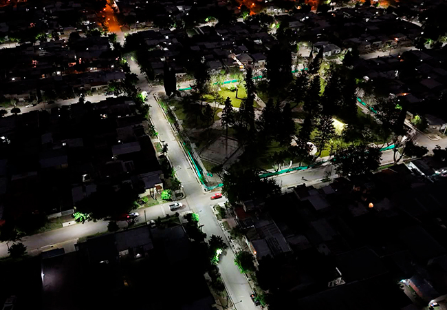 Ya funcionan más de 130 nuevas luces led en ciudad y ahora se avanza en Cañada Seca y Atuel Norte