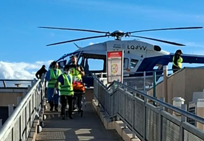 Hospital Schestakow: operativo sanitario con traslado aéreo