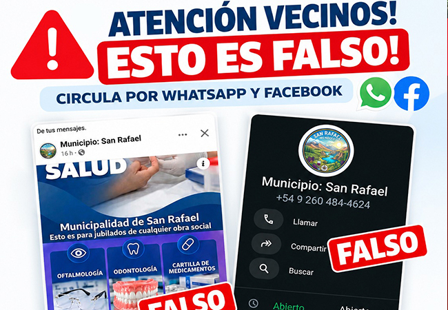 Atención: falsas cuentas que ofrecen turnos médicos, medicamentos y subsidios en nombre del municipio